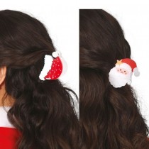 2 PINCES À CHEVEUX FANTAISIE NOËL 7CM ROUGE