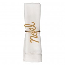 2 RONDS DE SERVIETTE MOT NOÉL MÉTAL OR