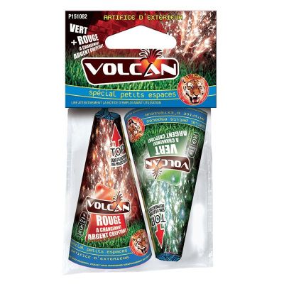 2 VOLCANS ROUGE + VERT CRPITANTS