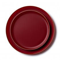 20 ASSIETTES EDGE PRESTIGE CRANBERRIES ET OR