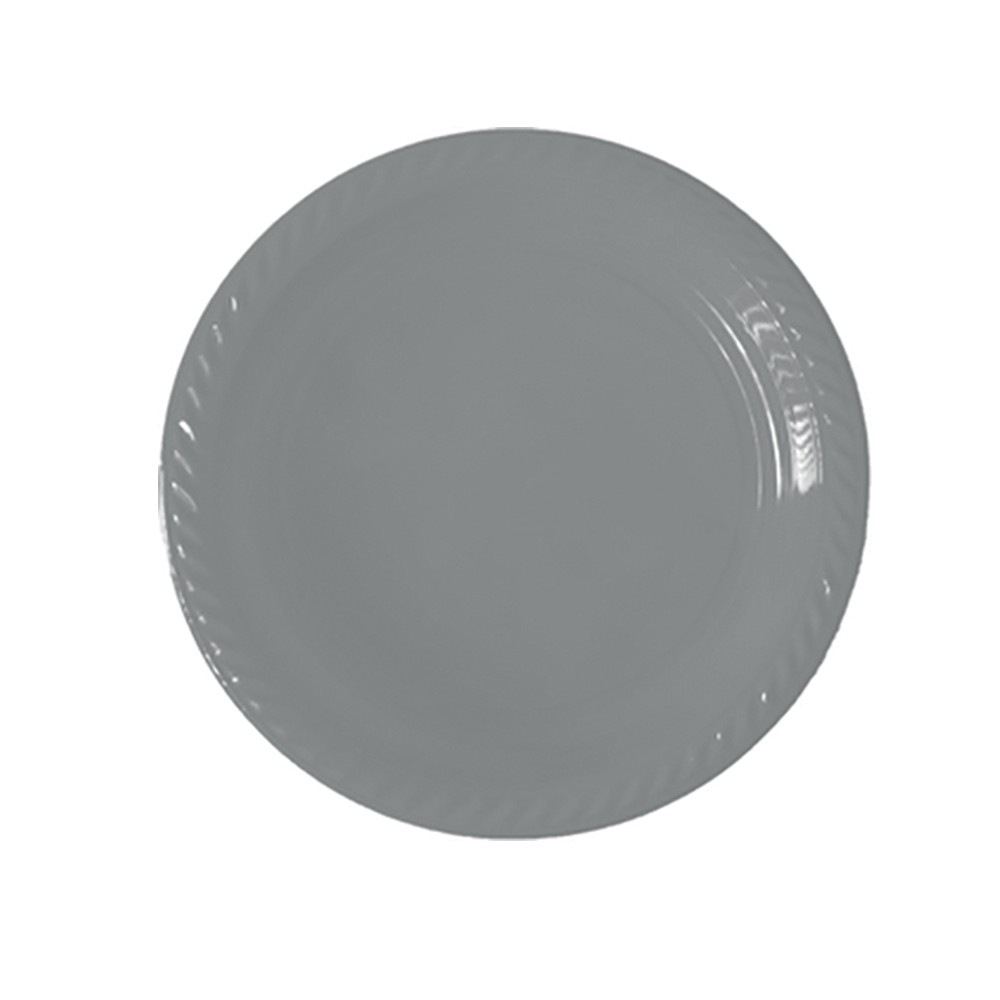 Assiette en carton FSC sans plastique gris 23 cm, U MAISON (x 20)