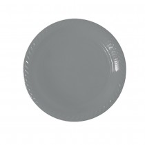 20 ASSIETTES PLASTIQUE RÉUTILISABLE 22CM GRIS