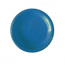 20 ASSIETTES PLASTIQUE RÉUTILISABLE 22CM MARINE