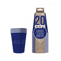 20 GOBELETS CARTON AMÉRICAIN RECYCLABLE 25CL BLEU