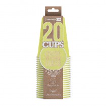 20 GOBELETS XL EN CARTON 53CL-JAUNE PAST