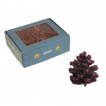 20 POMMES DE PIN PÉTILLANTES 45MM ORCHIDÉE FONCÉE