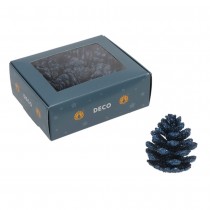 20 POMMES DE PIN SCINTILLANTES 45MM BLEU SAPHIR