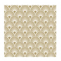 20 SERVIETTES ART DÉCO OR BLANC 33X33CM