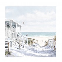 20 SERVIETTES CABINE DE PLAGE BORD DE MER 33X33CM