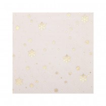 20 SERVIETTES COCKTAIL FLOCONS OR 25X25CM IVOIRE