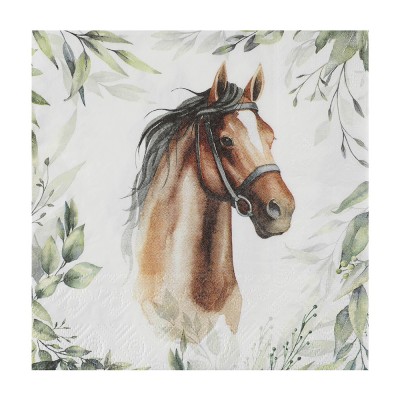 20 SERVIETTES CONCOURS HIPPIQUE PAPIER 16.5X16.5CM