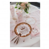 20 SERVIETTES COURONNE PRINCESSE 25CM ROSE GOLD