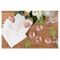 20 SERVIETTES JOYEUX ANNIVERSAIRE 25CM ROSE GOLD