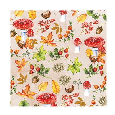 20 SERVIETTES MOTIFS AUTOMNE 33X33CM