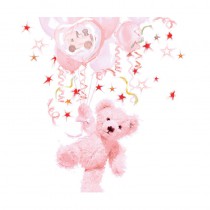 20 SERVIETTES OURSON ROSE 33 CM