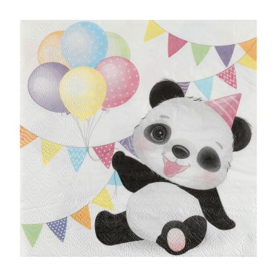 CARTES INVITATION ANNIVERSAIRE PANDA 11X17CM