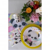 20 SERVIETTES PANDA PAPIER 16.5X16.5CM MULTICOLORE