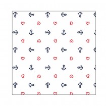 20 SERVIETTES PAPIER ANCRES MARINES COEURS 33CM