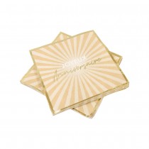 20 SERVIETTES PAPIER ANNIVERSAIRE ÉCLAT 33CM SABLE