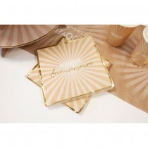 20 SERVIETTES PAPIER ANNIVERSAIRE ÉCLAT 33CM SABLE