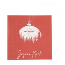 20 SERVIETTES PAPIER BOULE NEIGE NOËL 32.5CM ROUGE