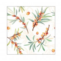 20 SERVIETTES PAPIER BRANCHES ARGOUSIER 33CM