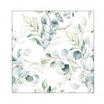 20 SERVIETTES PAPIER BRANCHES EUCALYPTUS 33CM