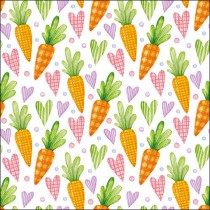 20 SERVIETTES PAPIER CAROTTES COEURS 33CM