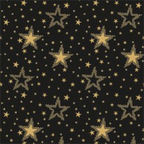 20 SERVIETTES PAPIER CIEL NOCTURNE 33CM OR NOIR