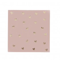 20 SERVIETTES PAPIER COCKTAIL PETIT C?\'UR 24CM ROSE