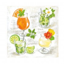 20 SERVIETTES PAPIER COCKTAILS APÉRO 33CM VERT