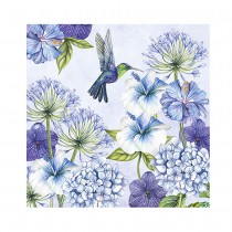 20 SERVIETTES PAPIER COLIBRI FLEURS CHAMPS 33CM