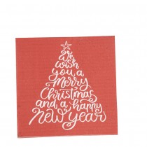20 SERVIETTES PAPIER COMPTINE SAPIN 32.5CM ROUGE