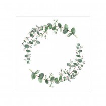 20 SERVIETTES PAPIER COURONNE EUCALYPTUS 33CM