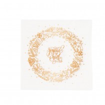 20 SERVIETTES PAPIER COURONNE FESTIVE NOËL 32.5CM