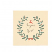 20 SERVIETTES PAPIER COURONNE HOUX NOËL 32.5CM
