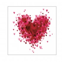 20 SERVIETTES PAPIER C?\'URS EN COEUR ROUGE 33CM