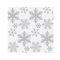 20 SERVIETTES PAPIER CRISTAUX GLACE 33CM ARGENT