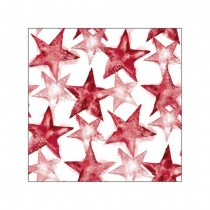 20 SERVIETTES PAPIER ÉTOILE AQUARELLE 33CM ROUGE