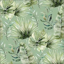 20 SERVIETTES PAPIER FEUILLES JUNGLE 33CM VERT