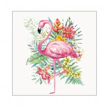 20 SERVIETTES PAPIER FLAMANT ROSE TROPICAL 33CM