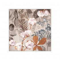 20 SERVIETTES PAPIER FLEURS DE COTON AUTOMNE 33CM