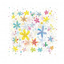 20 SERVIETTES PAPIER FLEURS FANTAISIE 33CM COLORÉ