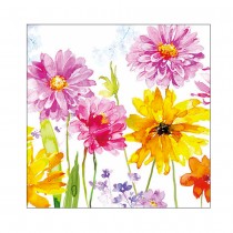 20 SERVIETTES PAPIER FLEURS JOIE 33CM