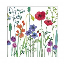 20 SERVIETTES PAPIER FLEURS PRÉ COQUELICOTS 33CM