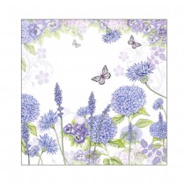 20 SERVIETTES PAPIER FLEURS SAUVAGES VIOLET 33CM