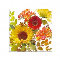 20 SERVIETTES PAPIER FLEURS TOURNESOL GERBERA 33CM