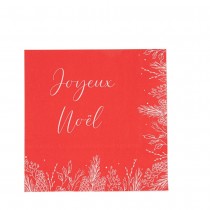 20 SERVIETTES PAPIER FORÊT NOËL 32.5CM ROUGE