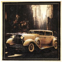 20 SERVIETTES PAPIER GATSBY ANNÉES 20 33CM NOIR