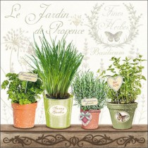 20 SERVIETTES PAPIER JARDIN PROVENCE 33CM VERT